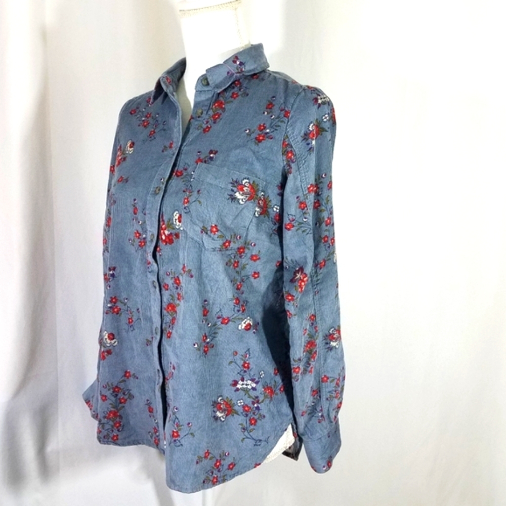 Anthropologie Building Courdory Floral Button Down Size 4 - Picture 1 of 13